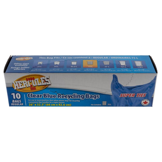 Hercules Clear Blue Recycling Bag 75l